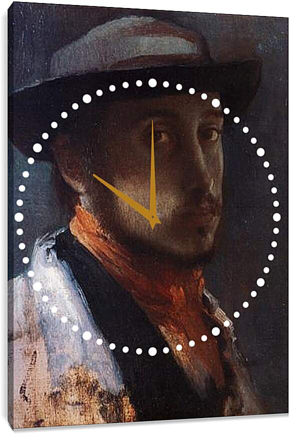 Часы картина - Degas au chapeau moi. Эдгар Дега
