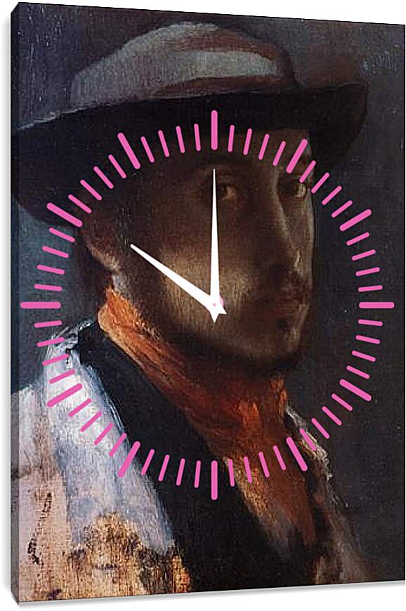 Часы картина - Degas au chapeau moi. Эдгар Дега