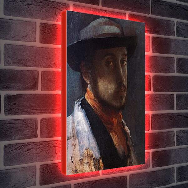 Лайтбокс световая панель - Degas au chapeau moi. Эдгар Дега