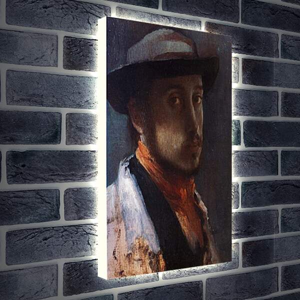 Лайтбокс световая панель - Degas au chapeau moi. Эдгар Дега