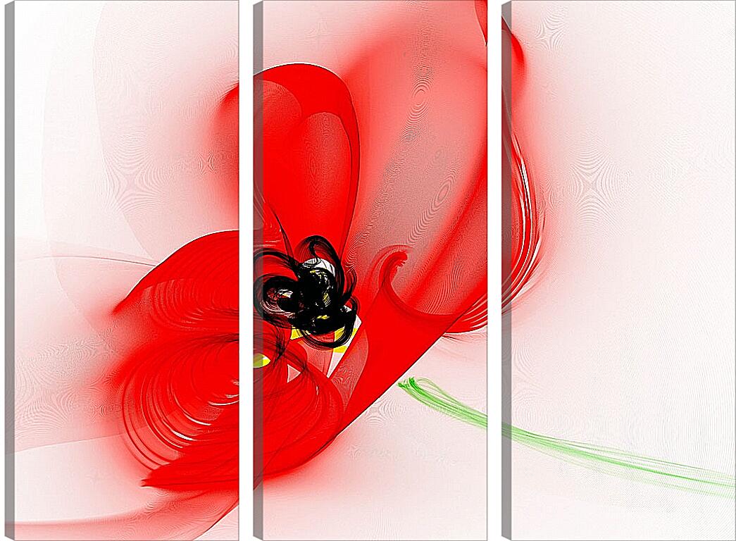 Модульная картина - Красный цветок