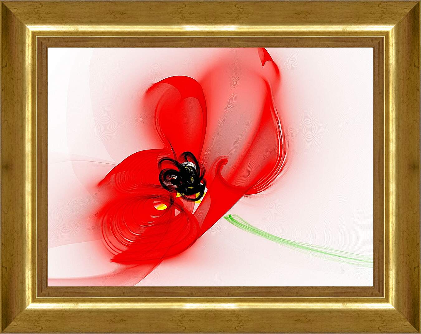 Картина в раме - Красный цветок
