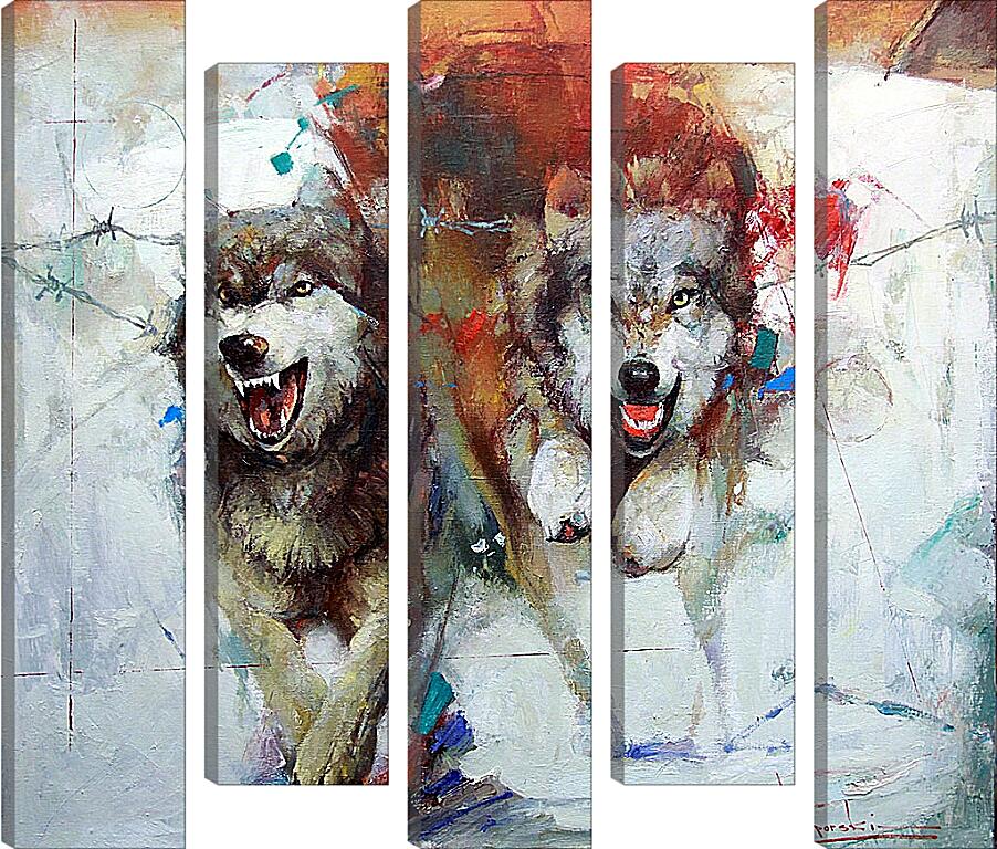 Модульная картина - Волки