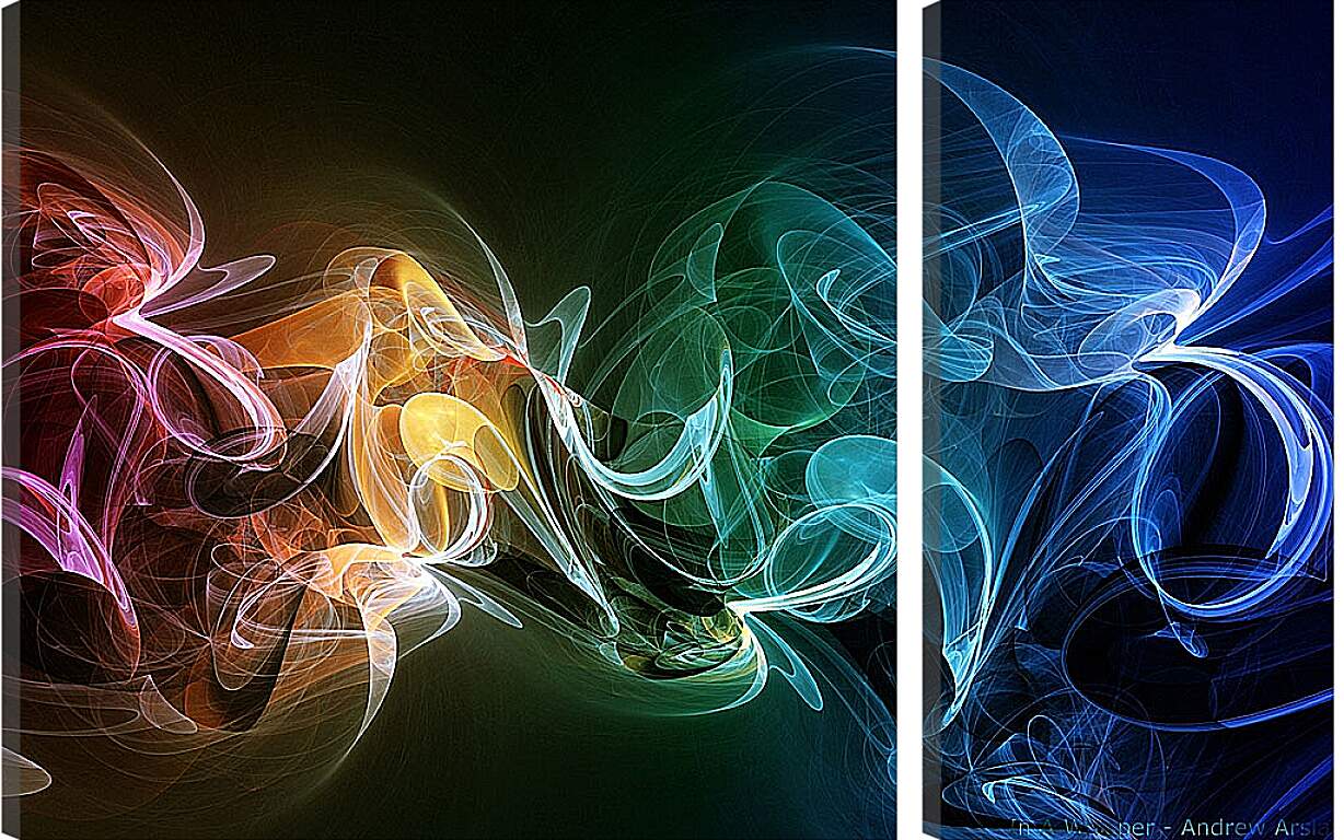 Модульная картина - Разноцветный дым