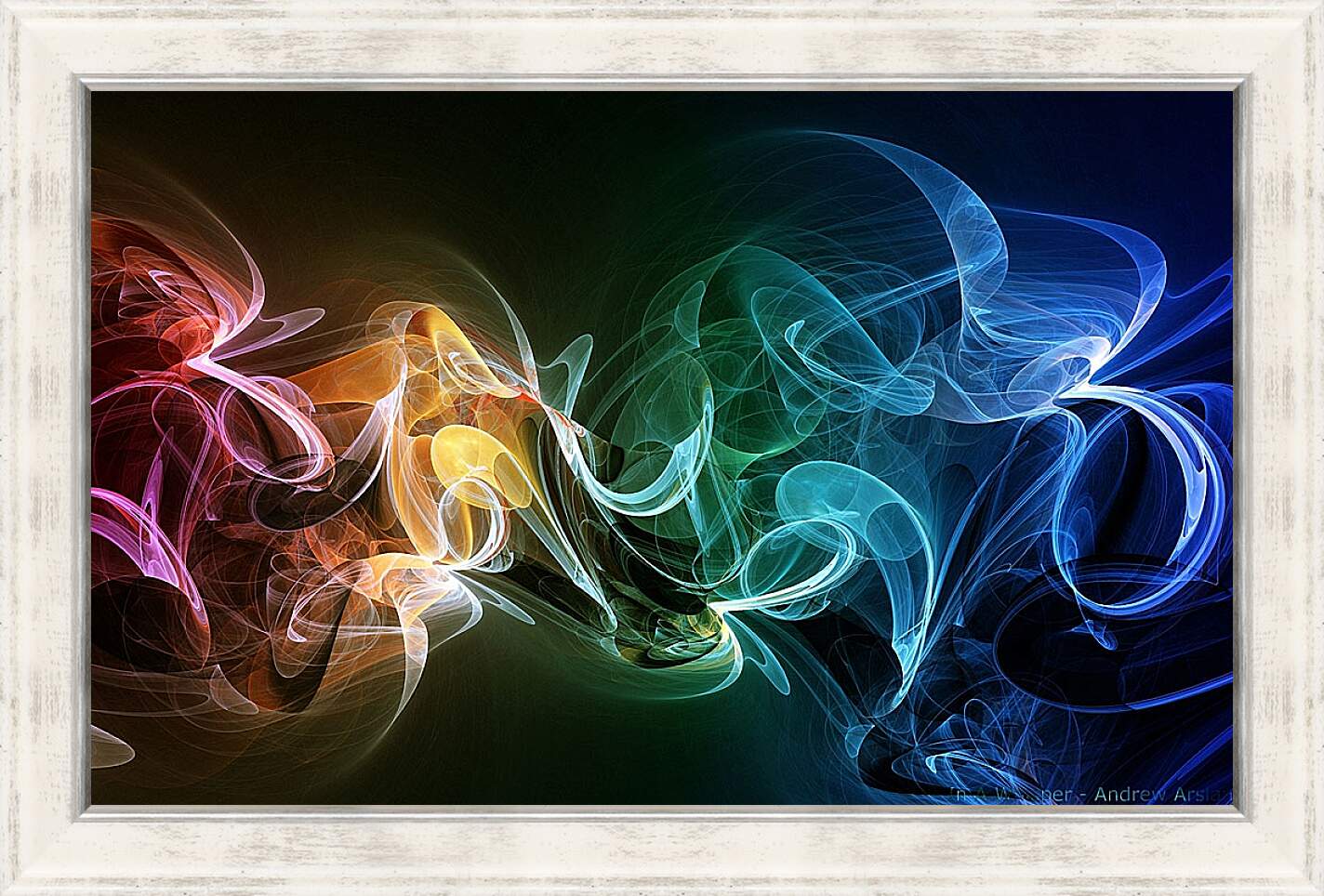 Картина в раме - Разноцветный дым