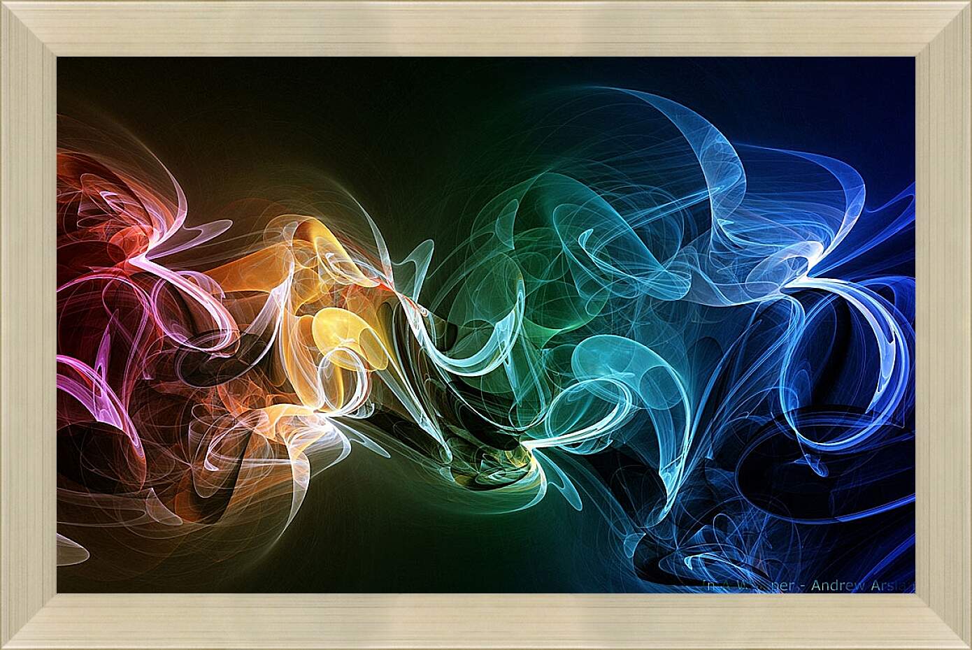 Картина в раме - Разноцветный дым