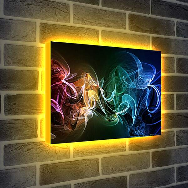 Лайтбокс световая панель - Разноцветный дым