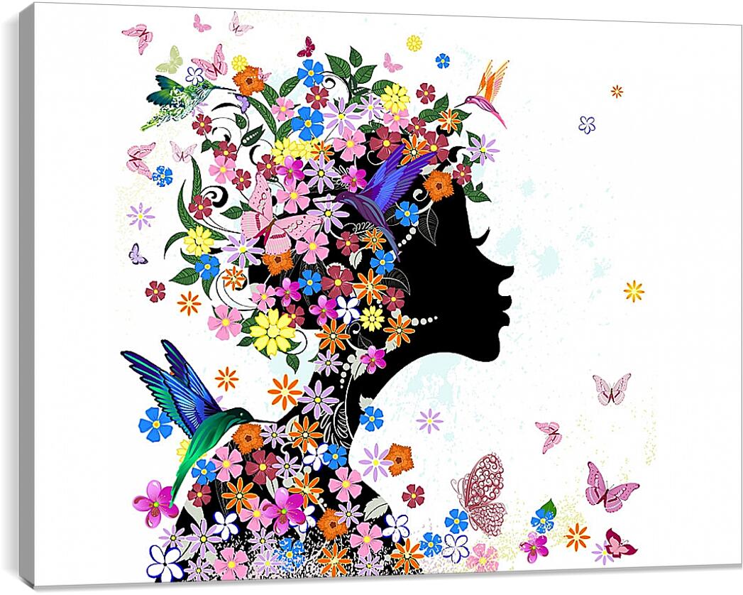 Постер и плакат - Девушка и бабочки