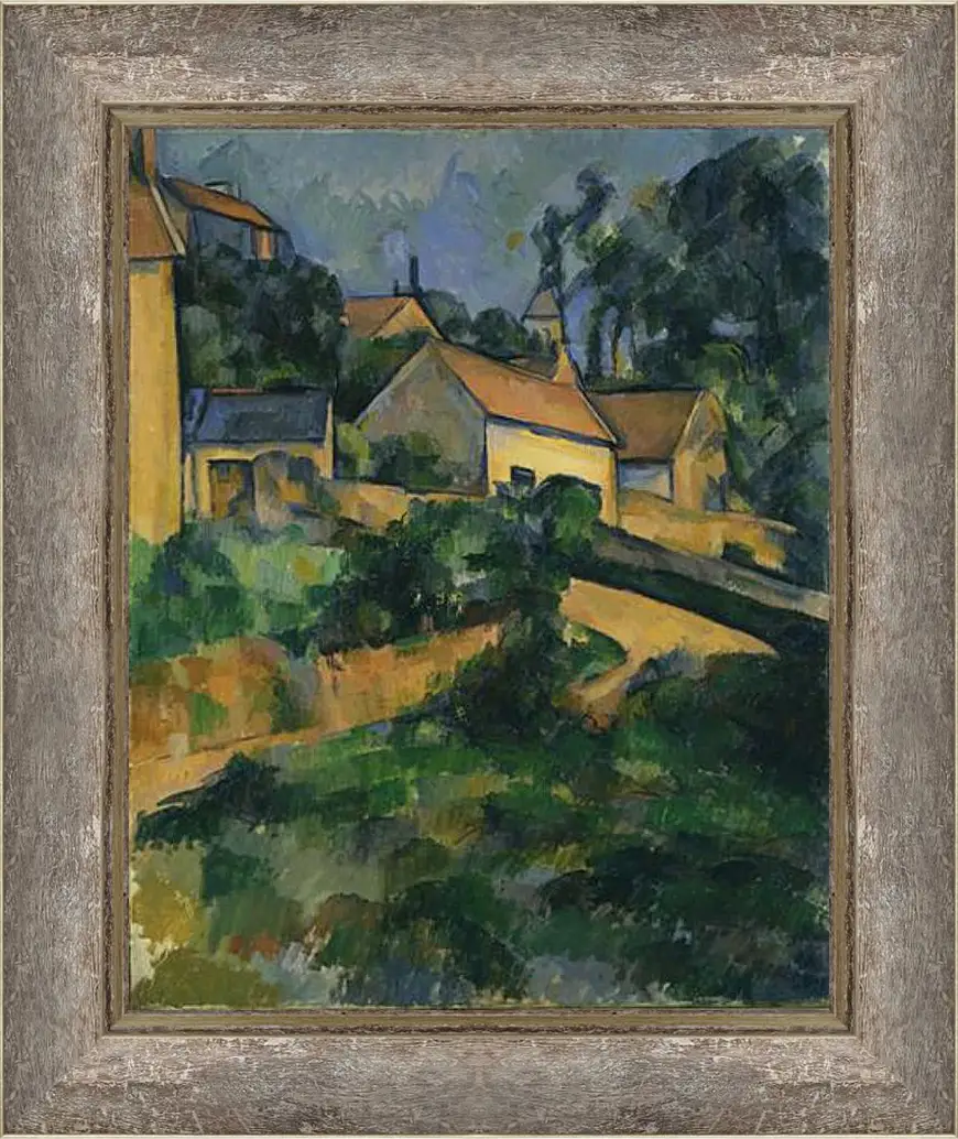 Картина в раме - Turning Road at Montgeroult. Поль Сезанн
