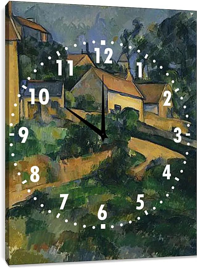 Часы картина - Turning Road at Montgeroult. Поль Сезанн