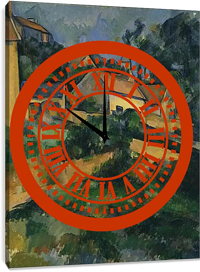 Часы картина - Turning Road at Montgeroult. Поль Сезанн