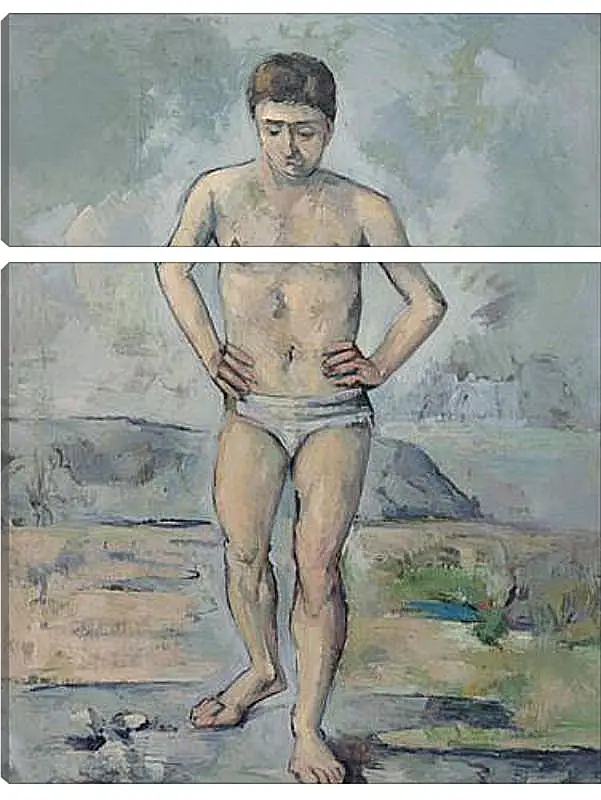 Модульная картина - The Bather. Поль Сезанн