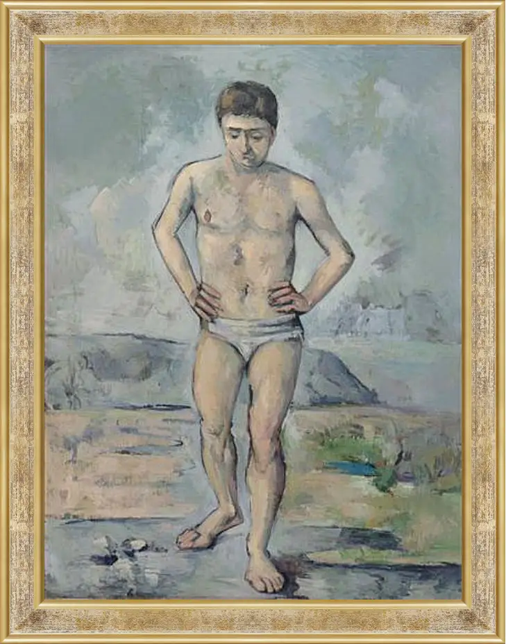 Картина в раме - The Bather. Поль Сезанн