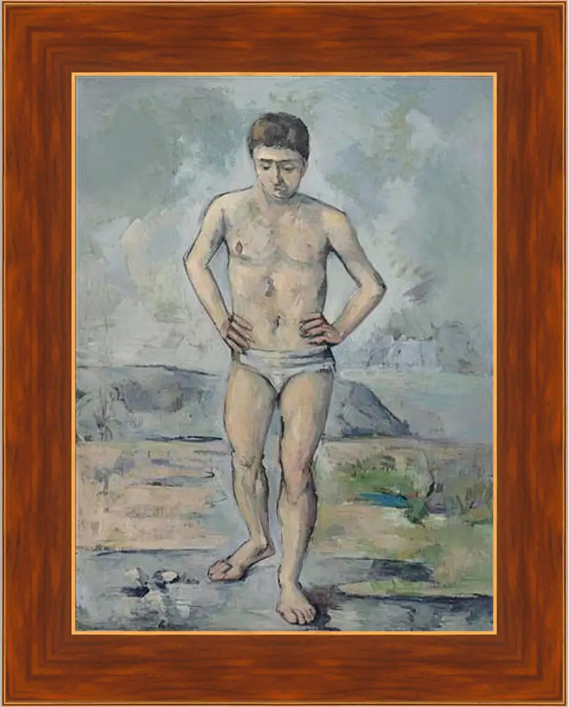 Картина в раме - The Bather. Поль Сезанн