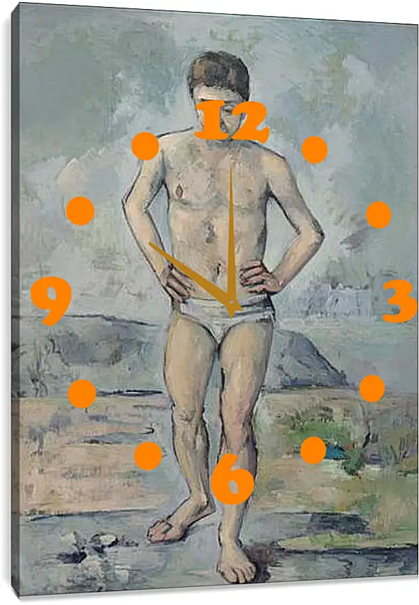 Часы картина - The Bather. Поль Сезанн