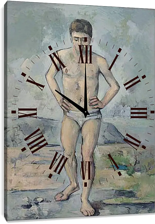 Часы картина - The Bather. Поль Сезанн