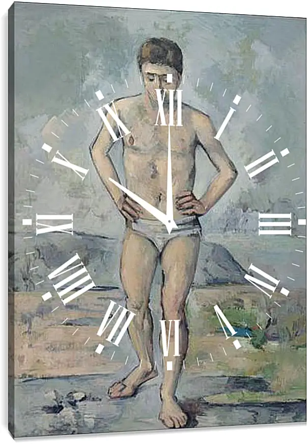 Часы картина - The Bather. Поль Сезанн
