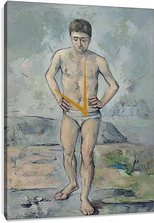 Часы картина - The Bather. Поль Сезанн