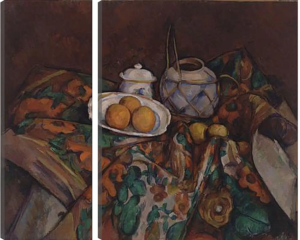 Модульная картина - Still Life with Ginger Jar, Sugar Bowl, and Oranges. Поль Сезанн