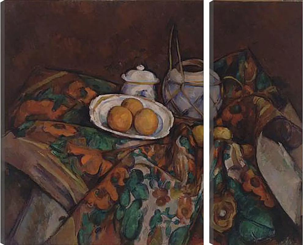 Модульная картина - Still Life with Ginger Jar, Sugar Bowl, and Oranges. Поль Сезанн