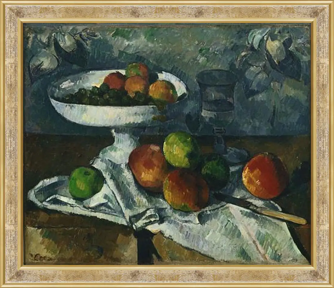 Картина в раме - Still Life with Fruit Dish. Поль Сезанн