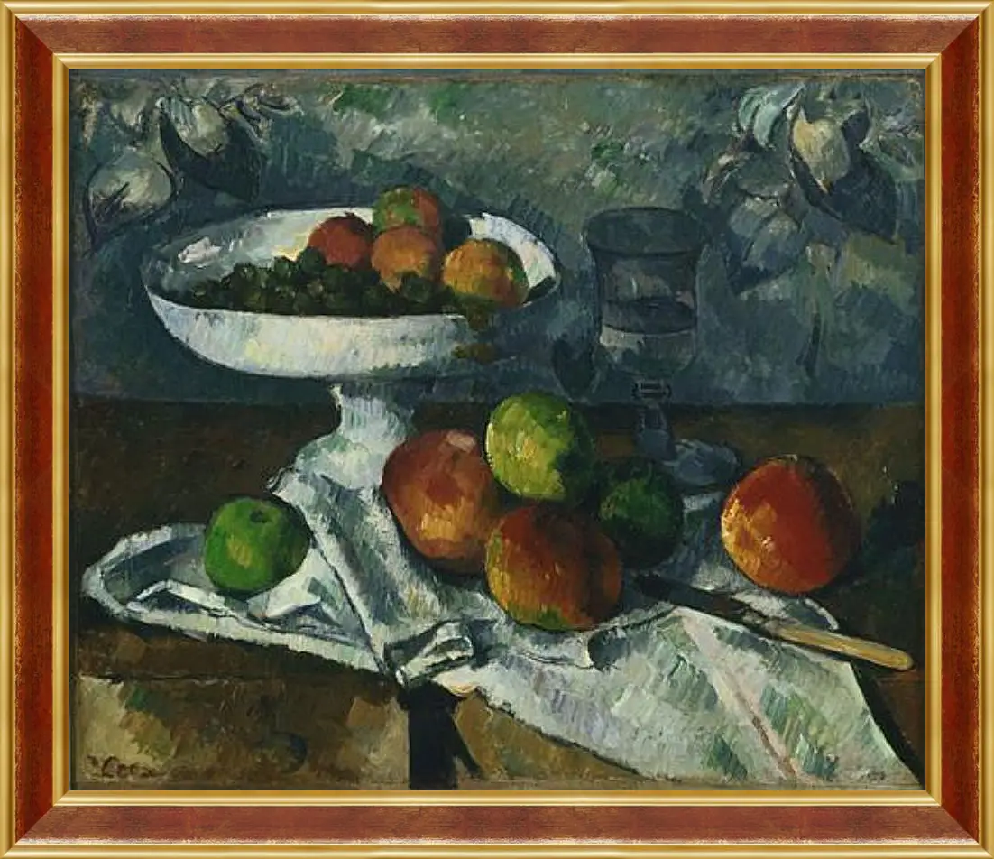 Картина в раме - Still Life with Fruit Dish. Поль Сезанн