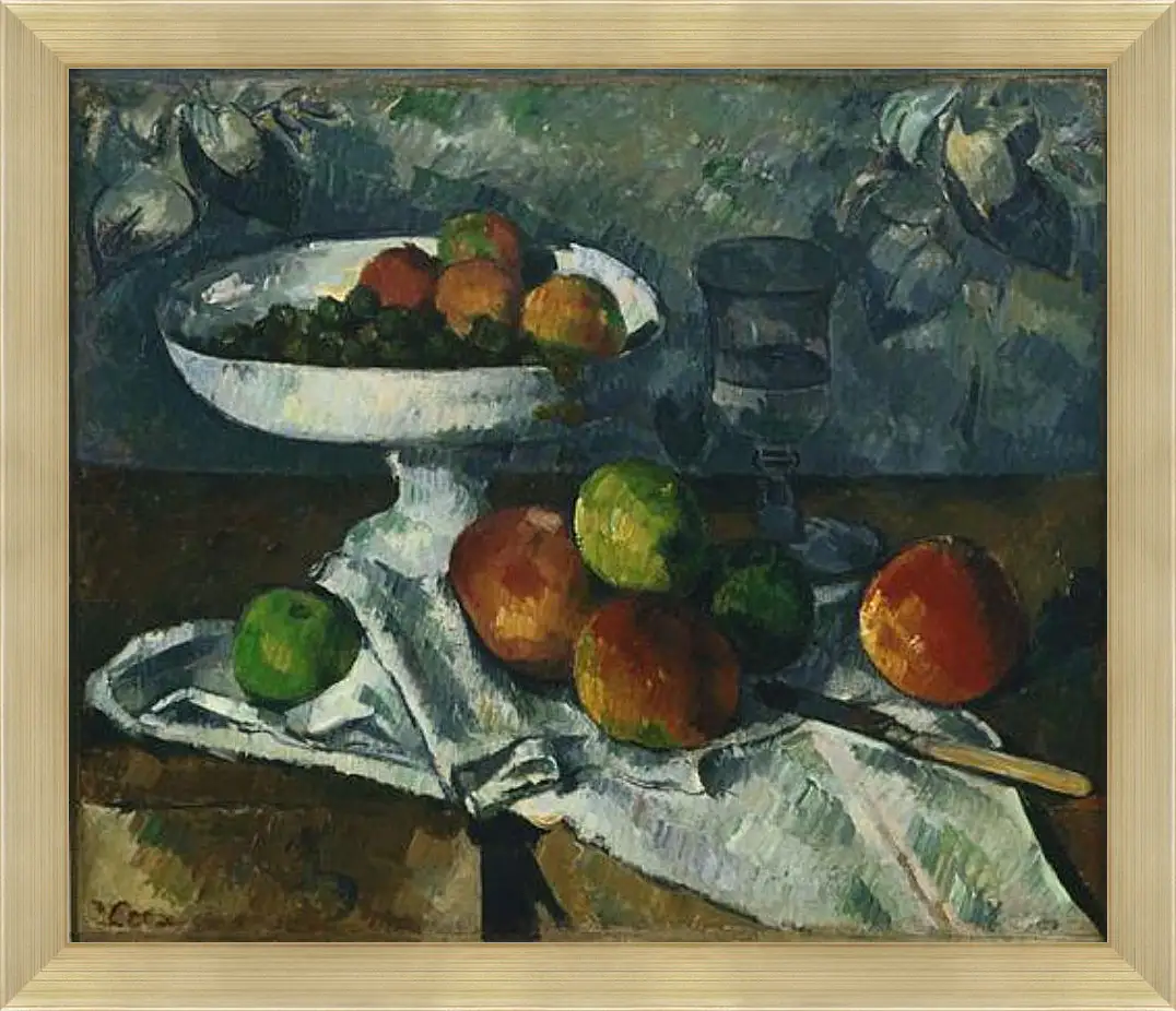 Картина в раме - Still Life with Fruit Dish. Поль Сезанн