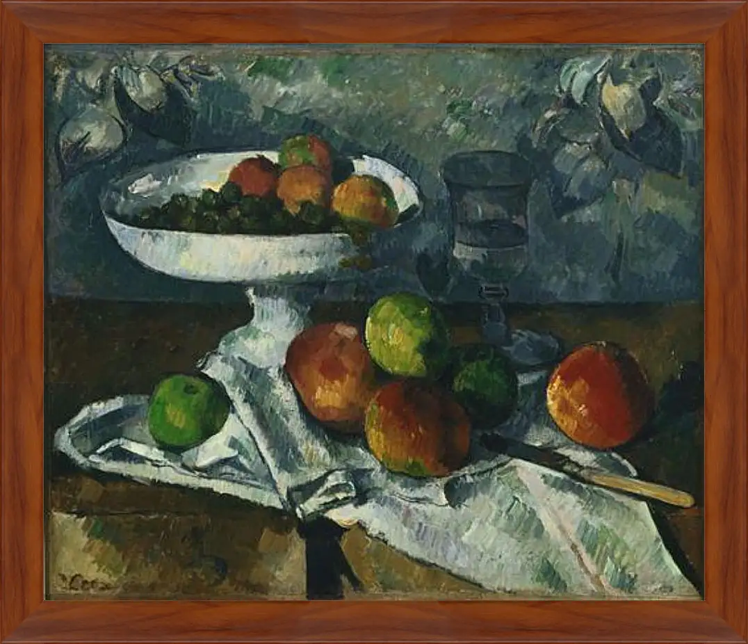 Картина в раме - Still Life with Fruit Dish. Поль Сезанн