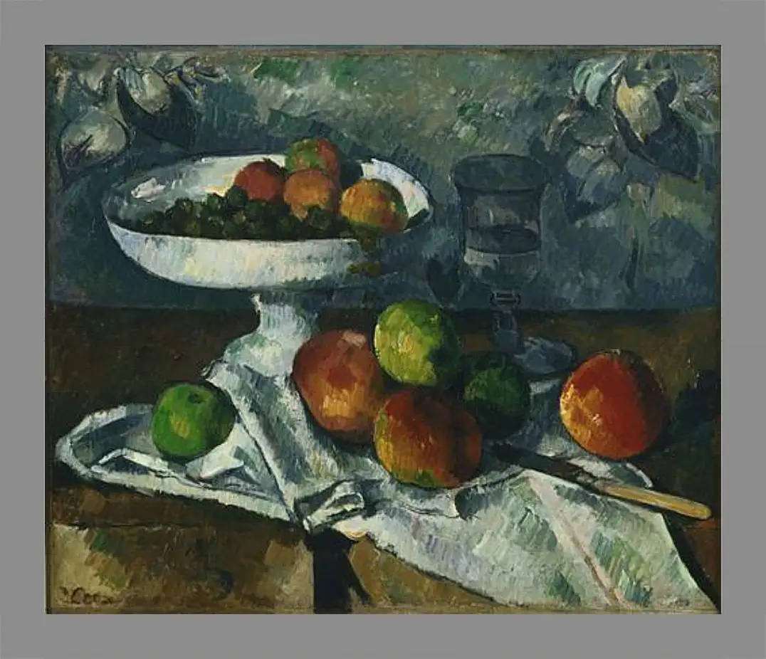 Картина в раме - Still Life with Fruit Dish. Поль Сезанн