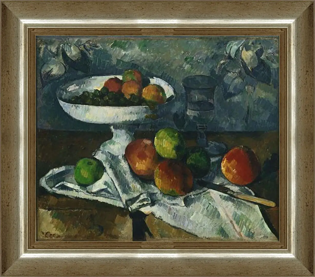 Картина в раме - Still Life with Fruit Dish. Поль Сезанн