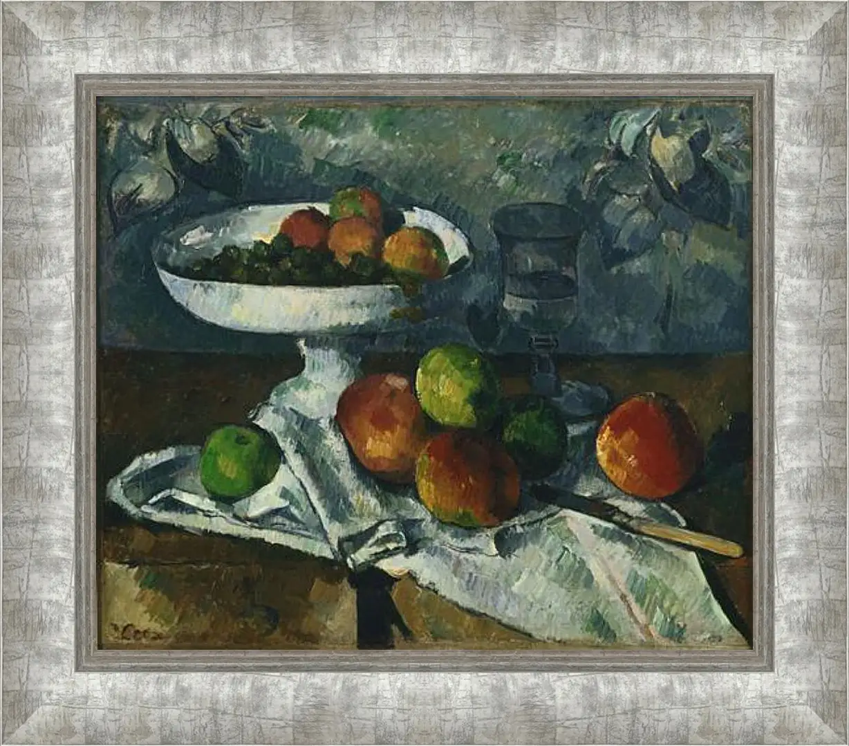 Картина в раме - Still Life with Fruit Dish. Поль Сезанн