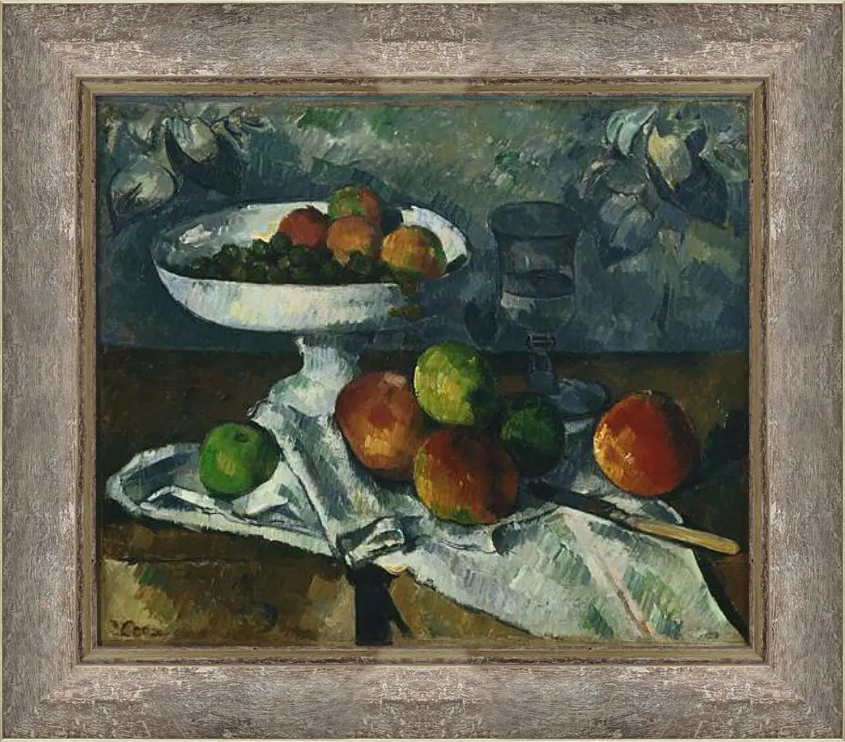 Картина в раме - Still Life with Fruit Dish. Поль Сезанн