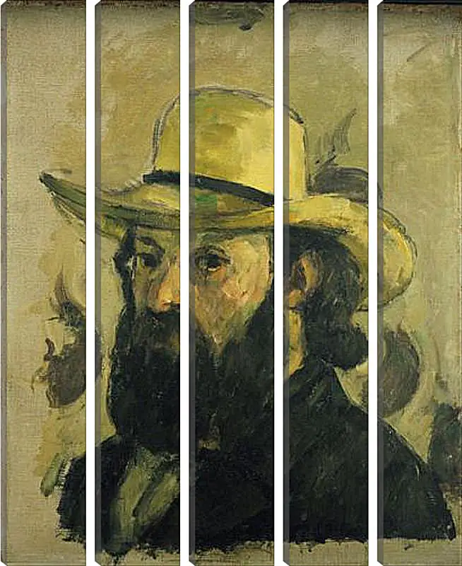 Модульная картина - Self-Portrait in a Straw Hat. Поль Сезанн