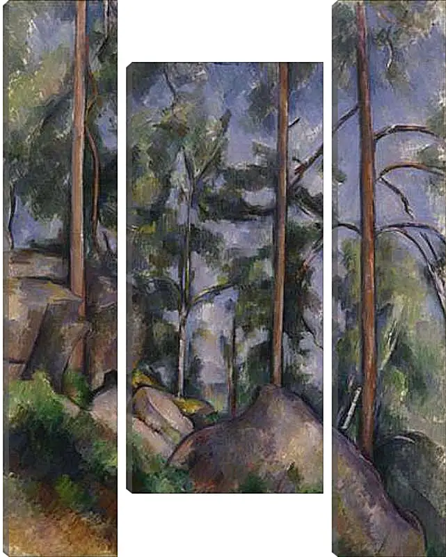 Модульная картина - Pines and Rocks. Поль Сезанн