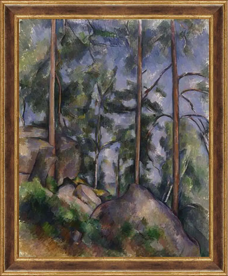 Картина в раме - Pines and Rocks. Поль Сезанн