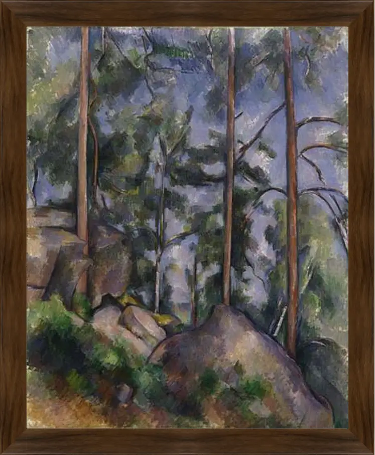 Картина в раме - Pines and Rocks. Поль Сезанн