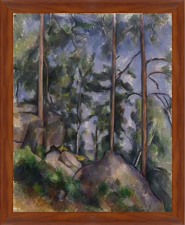 Картина в раме - Pines and Rocks. Поль Сезанн