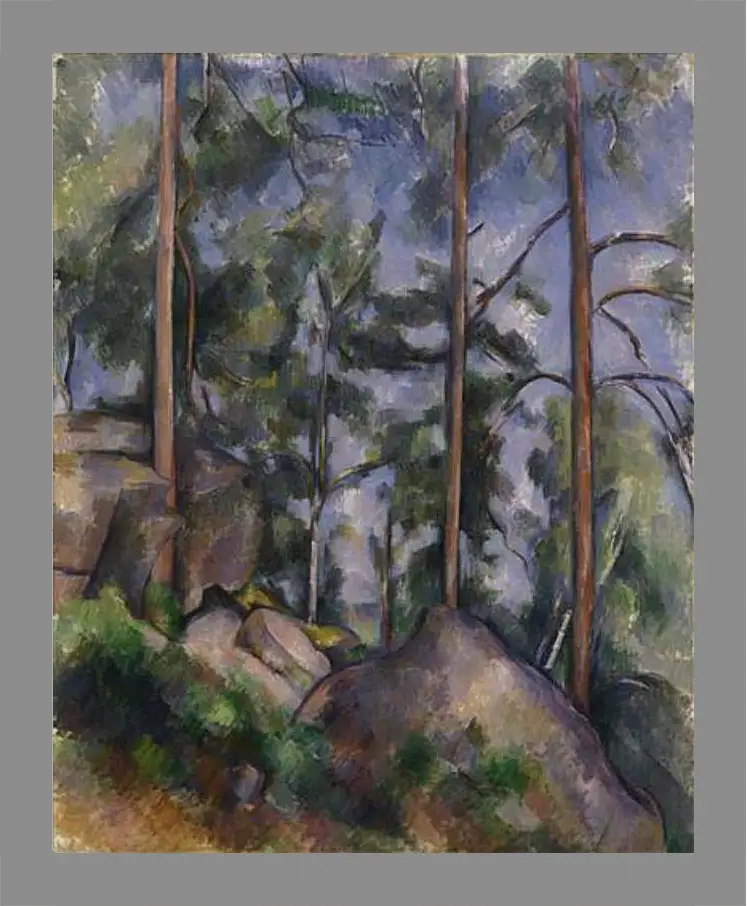 Картина в раме - Pines and Rocks. Поль Сезанн