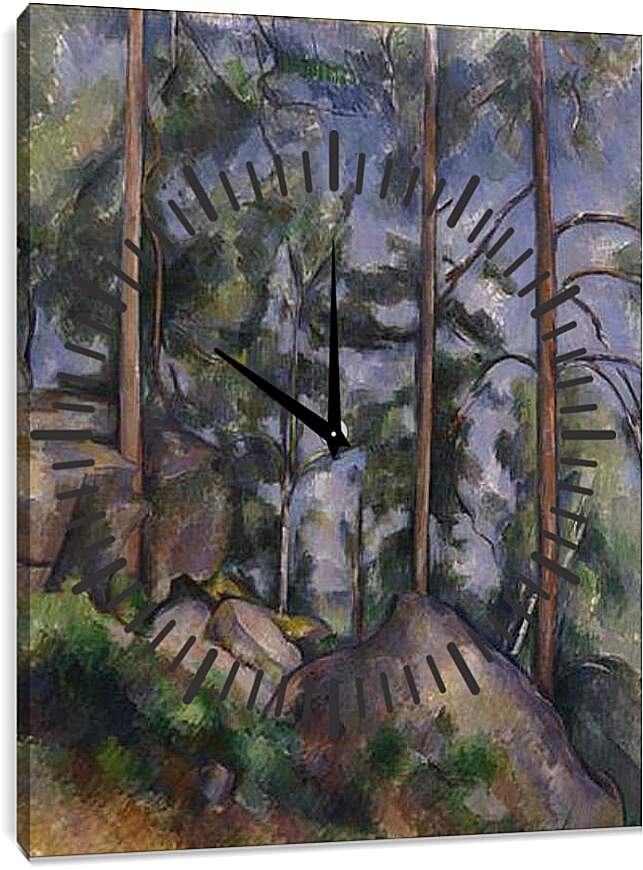 Часы картина - Pines and Rocks. Поль Сезанн