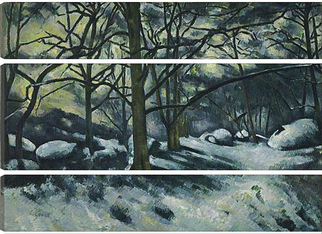 Модульная картина - Melting Snow, Fontainebleau. Поль Сезанн