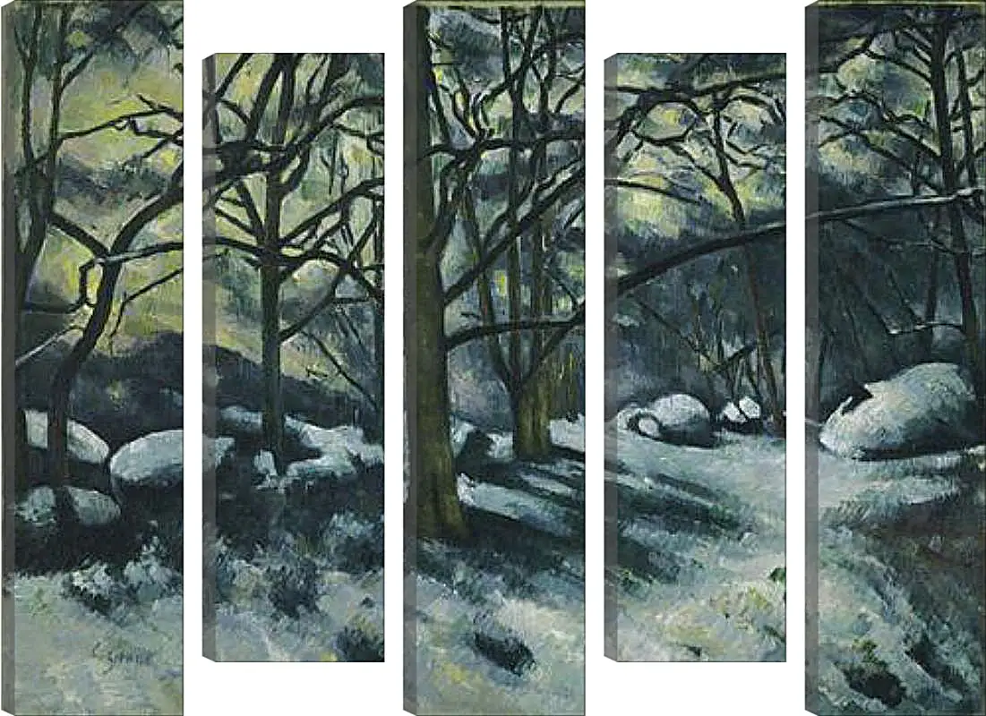 Модульная картина - Melting Snow, Fontainebleau. Поль Сезанн