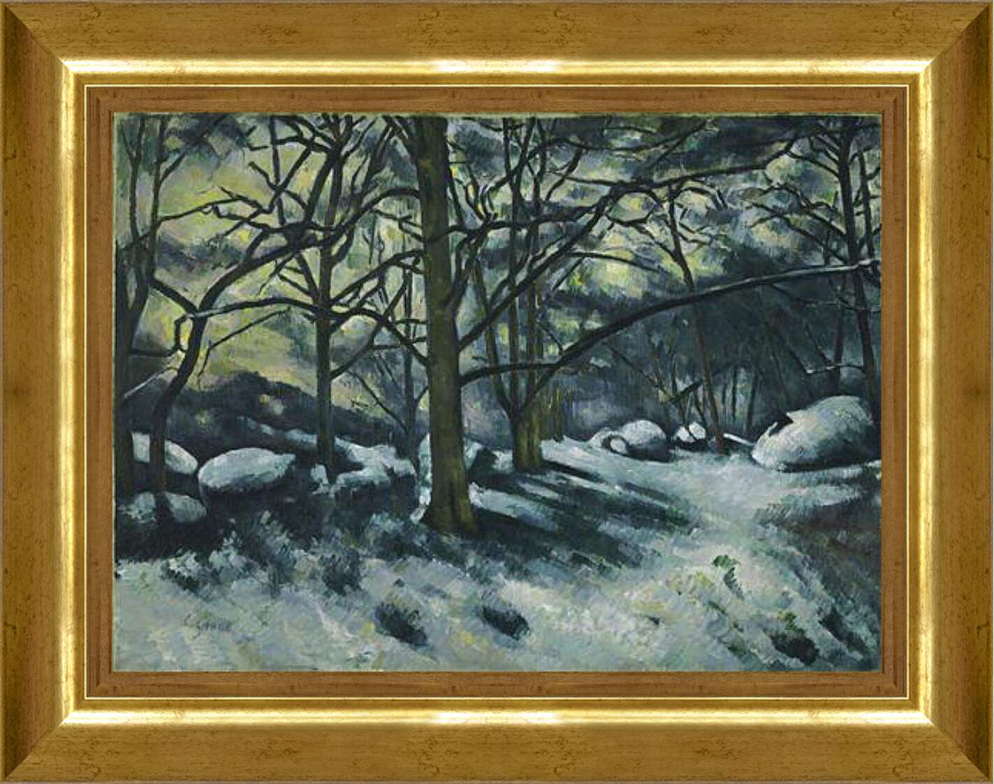 Картина в раме - Melting Snow, Fontainebleau. Поль Сезанн