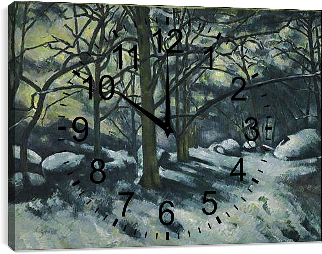 Часы картина - Melting Snow, Fontainebleau. Поль Сезанн