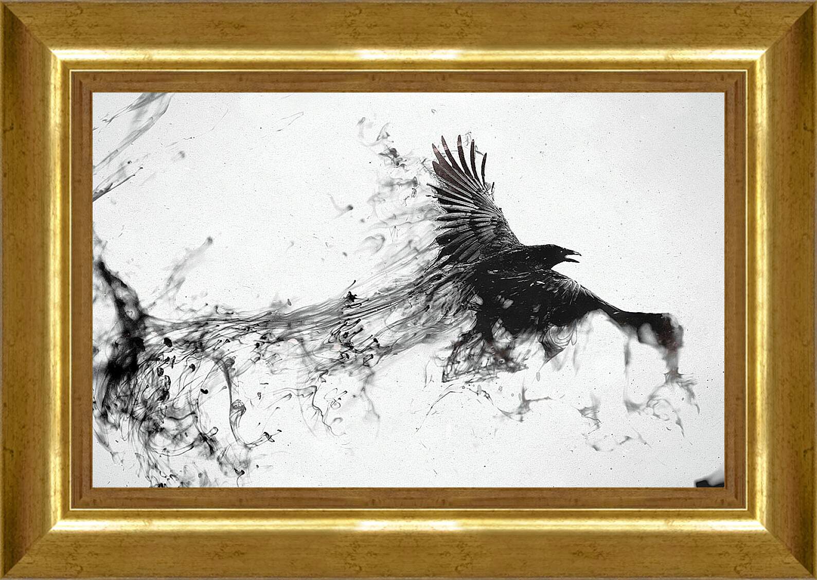 Картина в раме - Чёрный ворон