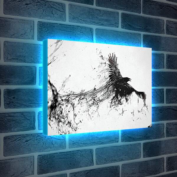 Лайтбокс световая панель - Чёрный ворон