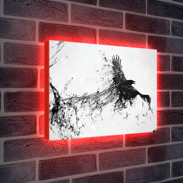 Лайтбокс световая панель - Чёрный ворон