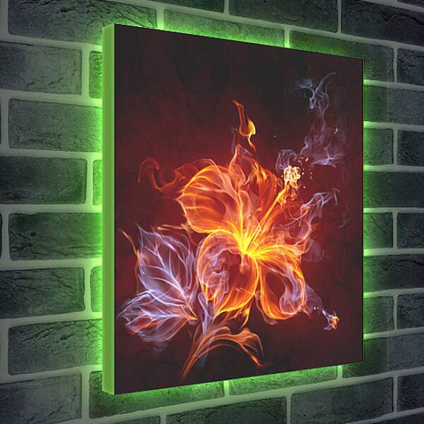 Лайтбокс световая панель - Огненный цветок