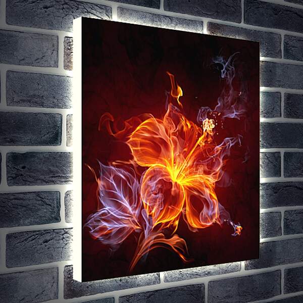 Лайтбокс световая панель - Огненный цветок