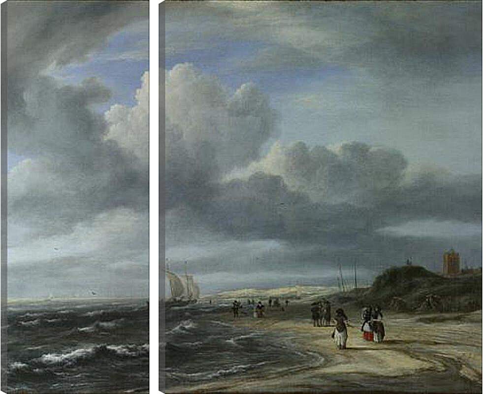 Модульная картина - The Shore at Egmond-aan-Zee. Якоб ван Рейсдал