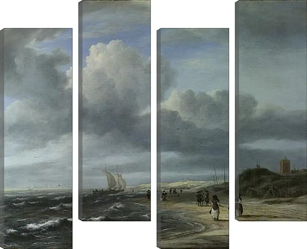Модульная картина - The Shore at Egmond-aan-Zee. Якоб ван Рейсдал